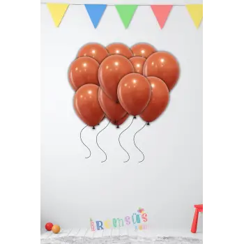 Kiremit Renkli Pastel Ton Lateks Balon 10 Adet Açık Terracotta Konsept Doğum Günü Süsleme Balonu