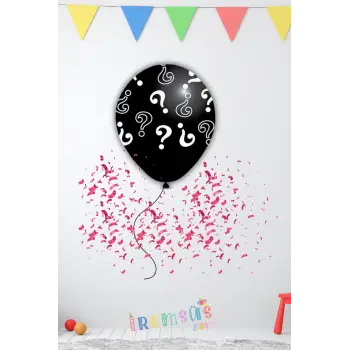 Kız Bebek Cinsiyet Partisi Siyah Renk Pembe Pullu Büyük Balon Balon 18 Kız Bebek Cinsiyet Balon