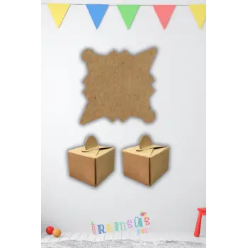 Kraft Renk Düz Lokumluk Karton Kutu Dağıtmalık 25li