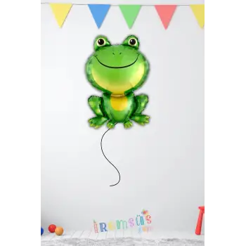 Kurbağa Figür Folyo Helyum Balon 93 cm Hayvanlar Konsept Folyo Balon Süsleme