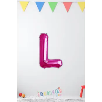 L Harfi Doğum Günü Pembe Renk Folyo Balon 16 36 Cm L Harf Folyo Balon Pembe Konsept