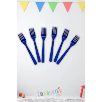 Lacivert Renk Plastik Çatal 24 Adet Lacivert Konsept Kullan At Kaliteli Çatal