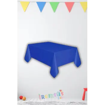 Lacivert Renk Plastik Masa Örtüsü 120*180 Cm 1 Adet Kullan At Masa Örtüsü