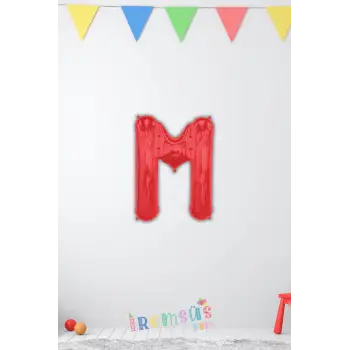 M Harfi Doğum Günü Kırmızı Renk Folyo Balon 16 36 Cm M Harf Folyo Balon Red Konsept