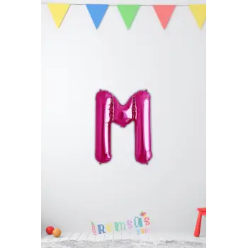M Harfi Doğum Günü Pembe Renk Folyo Balon 16 36 Cm M Harf Folyo Balon Pembe Konsept