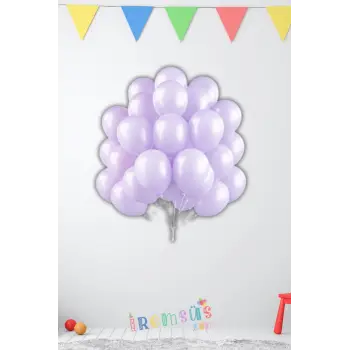 Makaron Lila Renk Latex Balon 10 adet