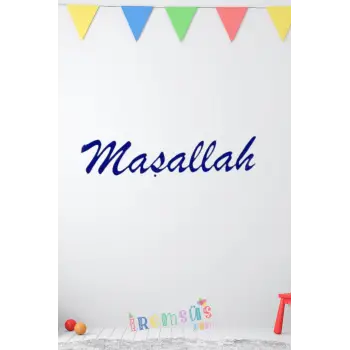 Maşallah Kaligrafi Lacivert Renk Yazı Sünnet Düğünü Ve Oda Süsleme Seti Sünnet Süsü