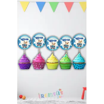 Maşallah Yazılı Süsleme Pasta Cupcake Kürdanı 10lu Sünnet Partisi İkramlık Kürdan