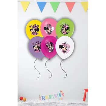 Minnie Mouse Baskılı Latex Balon Lisanslı 10 Adet