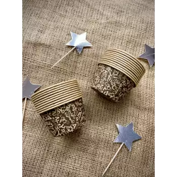 Muffin Cupcake Kalıbı Kapsülü Kahverengi Desenli 20 Adet Renkli cupcake kabı