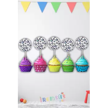 Nazar Boncuk Baskılı Pasta Cupcake Süsleme Kürdanı 10 Adet Sünnet Mevlid Süslemesi