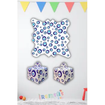 Nazar Boncuklu Lokumluk Karton Kutu Dağıtmalık 25li