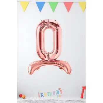 O-Ö Harfi Ayaklı Folyo Balon Rose Gold Renk 32