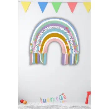 Okyanus Gökkuşağı Şekilli Folyo Helyum Balon 68*71 Cm Gökkuşağı Folyo Balon