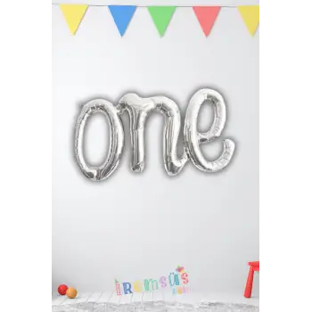 One Yazılı Birleşik Folyo Balon Gold Renk 100 Cm 1 Yaş Doğum Günü Balon Süslemesi