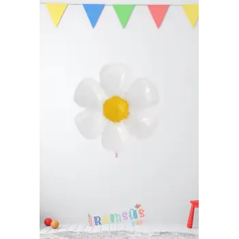 Papatya Figür Folyo Helyum Balon 71 cm Papatya Doğum Günü Konsept Süsleme Balon Papatya Şekil Balon