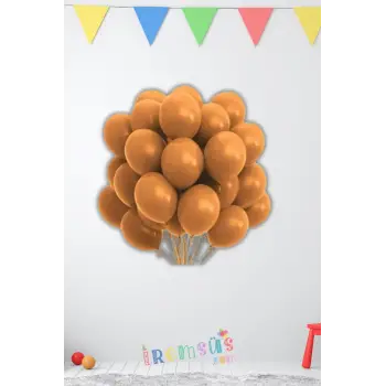 Pastel Ton Karamel Renk Lateks Balon 10 Adet Karamel Renk Doğum Günü Süsleme Balonu