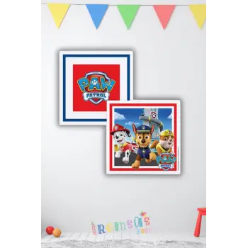 Paw Patrol Tema Doğum Günü Partisi BaskılıPeçetesi 16 Lı Paw Patrol Baskı Peçete