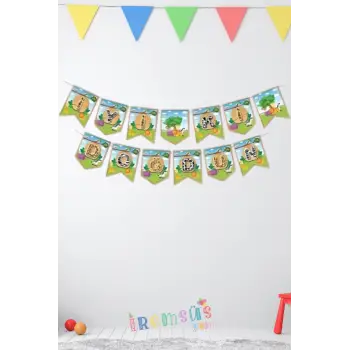 Safari Konsept Doğum Günü İyi ki Doğdun Yazısı Banner Safari Süslemesi 190 cm