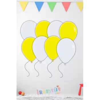 Sarı Beyaz Pastel Ton Karışık Renk Balon 12 10 Adet Papatya Konsept Parti Süsleme Balonu