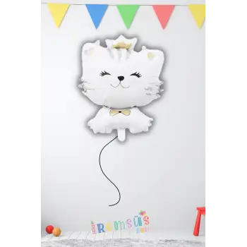 Sevimli Kedi Figür Folyo Helyum Balon 71*52 Cm Kedi Konsept Parti Süsleme Balonu