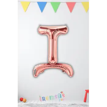 T Harfi Ayaklı Folyo Balon Rose Gold Renk 32