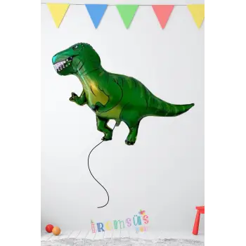 T-rex Jurassic Dinazor Yeşil Renk Folyo Helyum Balon 41*104 Cm Dinazor Konsept Parti Süsleme