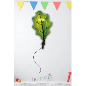 Tropikal Ağaç Dalı Yeşil Renk Folyo Helyum Balon 43*68 Cm Safari Tema Ve Orman Konsept Süslemesi