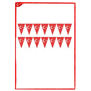 Türk Bayrağı Baskılı Üçgen Süsleme Flama 2 Mt 29 Ekim Cumhuriyet Bayramı Süslemesi