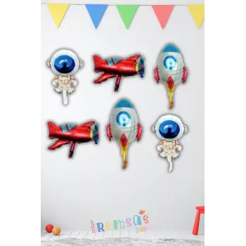 Uzay Konsepti 6 Lı Folyo Balon Seti - 14 Inch