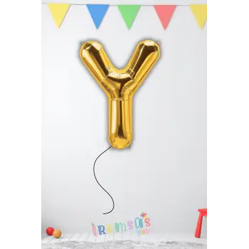 Y Harfi Doğum Günü Gold Renk Folyo Helyum Balon 34 76 Cm Y Harf Folyo Balon Gold Konsept