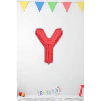 Y Harfi Doğum Günü Kırmızı Renk Folyo Balon 16 36 Cm Y Harf Folyo Balon Red Konsept