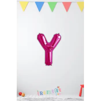 Y Harfi Doğum Günü Pembe Renk Folyo Balon 16 36 Cm Y Harf Folyo Balon Pembe Konsept