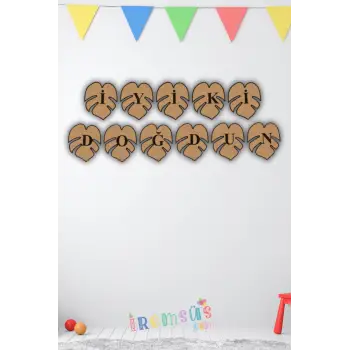 Yaprak Şekilli Kraft Kağıt İyiki Doğdun Yazısı Doğum Günü Yazısı