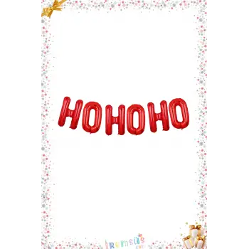 Yeni Yıl Süsleme Kırmızı Renk Ho Ho Ho Harf Balon Seti 36 Cm Yılbaşı Partisi Süsleme Balonu