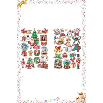 Yılbaşı Konsept Cam Süsleme Sticker Seti 39 Parça Yılbaşı Cam Sticker