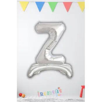 Z Harfi Ayaklı Folyo Balon Gümüş Renk 32