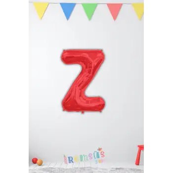 Z Harfi Doğum Günü Kırmızı Renk Folyo Balon 16 36 Cm Z Harf Folyo Balon Red Konsept