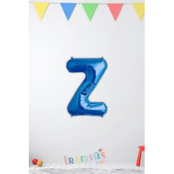 Z Harfi Doğum Günü Mavi Renk Folyo Balon 16 36 Cm Z Harf Folyo Balon Mavi Konsept