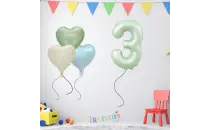 Su Yeşili Renk Kalp Balon Set