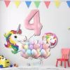 4 Yaş Doğum Günü Partisi Unicorn Tema Balon Süsleme Seti