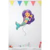 Deniz Kızı Figür Mor Renk Folyo Helyum Balon 75 cm Mor Renk Mermaid Şekilli Folyo Balon