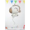 Retro Renk Unicorn Figür Folyo Helyum Balon 55 cm Bej Renk Unicorn Balon