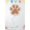 Retro Renk Köpek Patisi Figür Folyo Helyum Balon 45 cm Bej Renk Pati Folyo Balon
