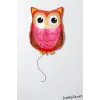 Baykuş Figür Kırmızı Renk Folyo Helyum Balon 54 cm Hayvan Şekilli Folyo Balon