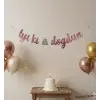 İyiki Doğdun Yazılı Kaligrafi Banner Yazısı Pembe Renk Dpğum Günü Partisi 135 cm
