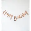 Happy Birthday Yazılı Kaligrafi Banner Yazısı Rose Gold Renk Doğum Günü Partisi 110 cm