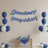 Sünnetimize Hoşgeldiniz Kaligrafi Lacivert Renk Yazı Sünnet Düğünü ve Oda Süsleme Seti Sünnet Süsü