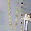 Yıldız Şeklinde Gold Renk Şerit Süsleme 3 mt Yıldız Şeklinde Parti Süslemesi