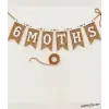6 Months Yazılı Hasır Kumaş Banner Yarım Yaş Konsept Süsleme Yazı
